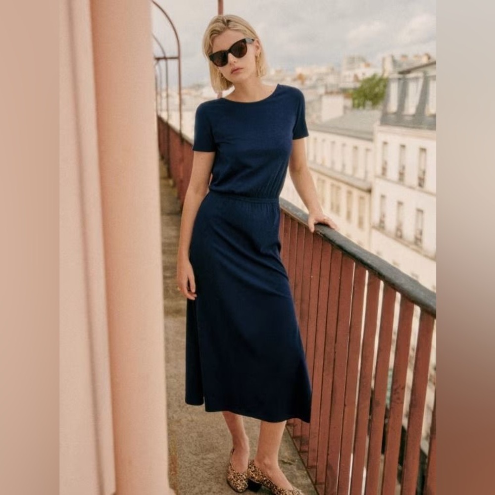 NWT 🏷️ Sezane Lucille Dress NAVY  🇫🇷